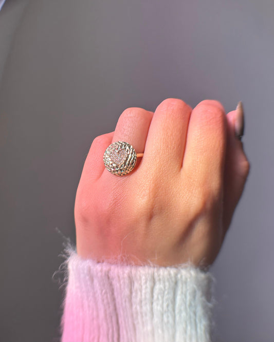 Anillo Diamantado de Corazón